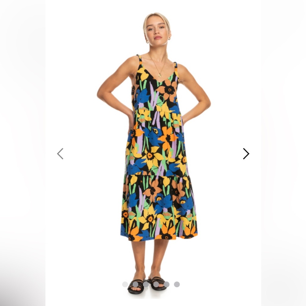 ROXY Waiting Line Printed Midi Dress